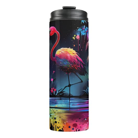 Flamingo in een meer 63852 thermosbeker (Voorkant)