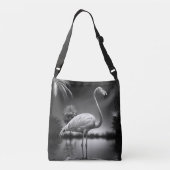 Flamingo in een pool crossbody tas (Achterkant)