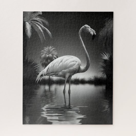 Flamingo in een pool legpuzzel (Verticaal)