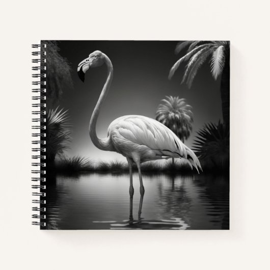 Flamingo in een pool notitieboek (Voorkant)