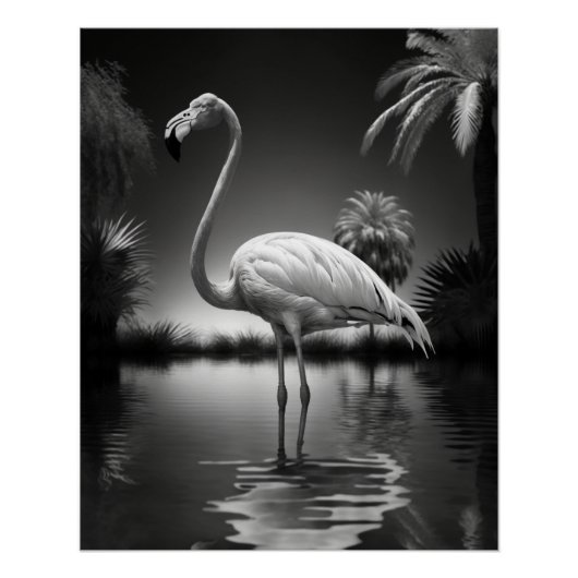 Flamingo in een pool perfect poster (Voorkant)