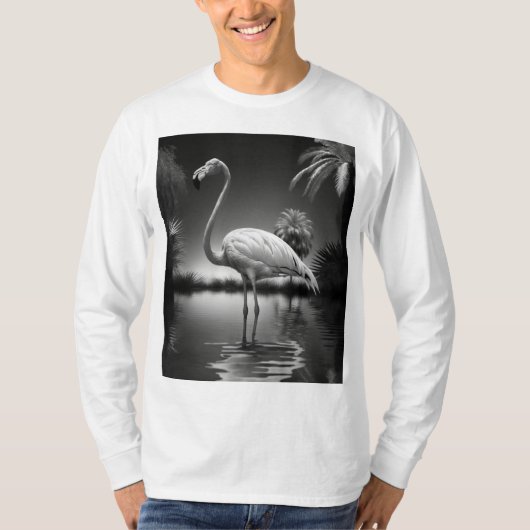 Flamingo in een pool t-shirt (Voorkant)