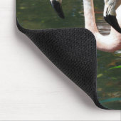 Flamingo in een vijver met groene bomen muismat (Hoek)