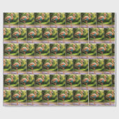 Flamingo in een yoga houding cadeaupapier (Vlak)