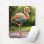 Flamingo in een yoga houding muismat (Met muis)