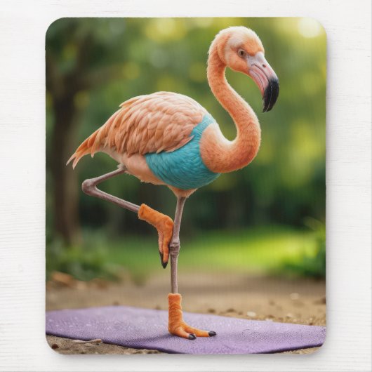 Flamingo in een yoga houding muismat (Voorkant)