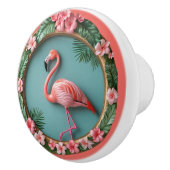 Flamingo in evenwicht keramische knop (Rechts)