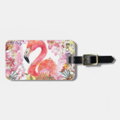 Flamingo in het Bloem Oerwoud - het Patroon van de Bagagelabel (Voorkant horizontaal)