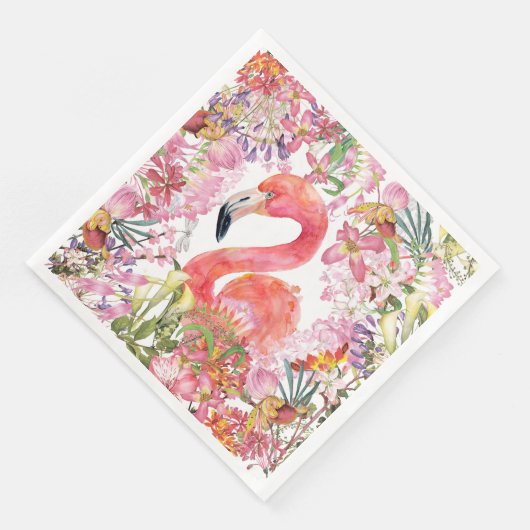 Flamingo in het Bloem Oerwoud - het Patroon van de Servet (Hoek)