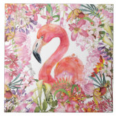 Flamingo in het Bloem Oerwoud - het Patroon van de Tegeltje (Voorkant)