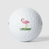Flamingo in het gras golfballen (Voorkant)