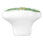 Flamingo in het gras keramische knop (Zijkant)