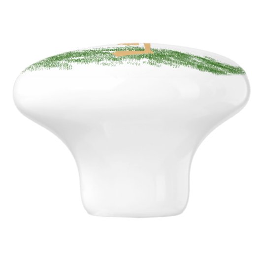 Flamingo in het gras keramische knop (Zijkant)