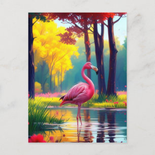 Flamingo in het meer 365476 aankondigingskaart