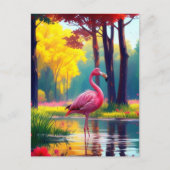 Flamingo in het meer 365476 briefkaart (Voorkant)