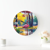 Flamingo in het meer 365476 grote klok (Huis)