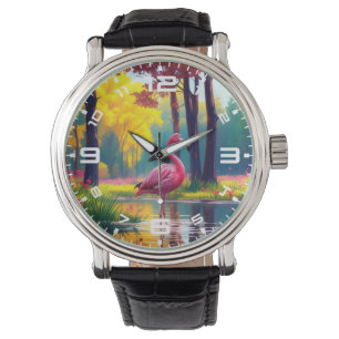 Flamingo in het meer 365476 horloge