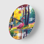 Flamingo in het meer 365476 ronde klok (Hoek)