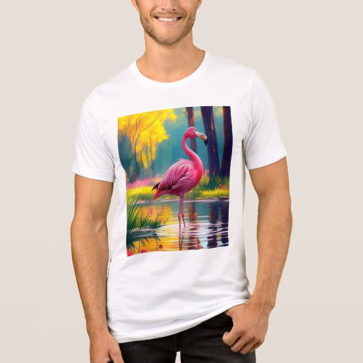 Flamingo in het meer 365476 Tri-Blend shirt (Voorkant)