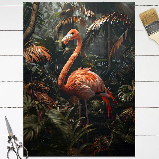 Flamingo in het Oerwoud Decoupage Tissuepapier