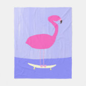 Flamingo in het skateboard schilderen kunst fleece deken (Voorkant)