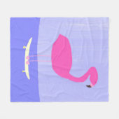 Flamingo in het skateboard schilderen kunst fleece deken (Voorkant (Horizontaal))