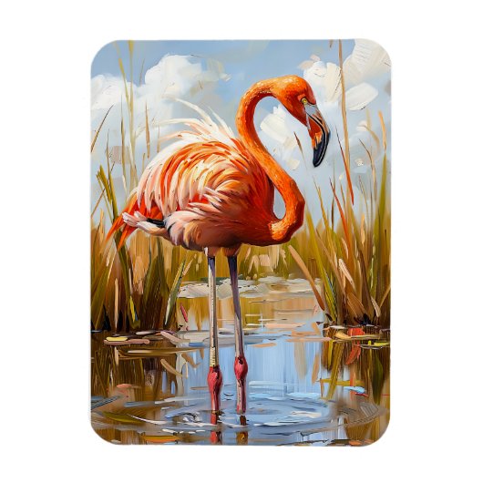 Flamingo in het wild magneet (Verticaal)
