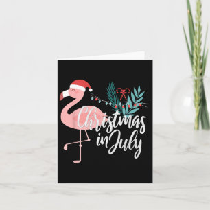 Flamingo in kerstmuts Kerstmis in juli  Kaart