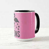 Flamingo in kudde duiven Mok (Voorkant rechts)