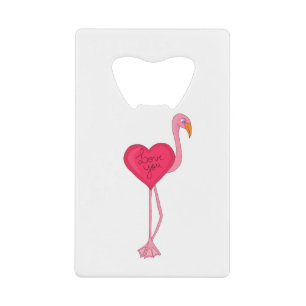 Flamingo in Love Creditkaart Flessenopener