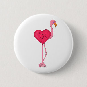 Flamingo in Love Ronde Button 5,7 Cm