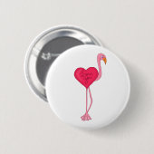 Flamingo in Love Ronde Button 5,7 Cm (Voorkant /achterkant)