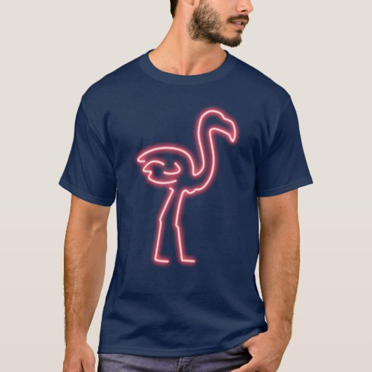 Flamingo in Neon Pink T-shirt (Voorkant)