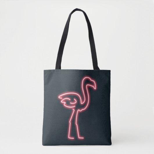 Flamingo in Neon Pink Tote Bag (Voorkant)