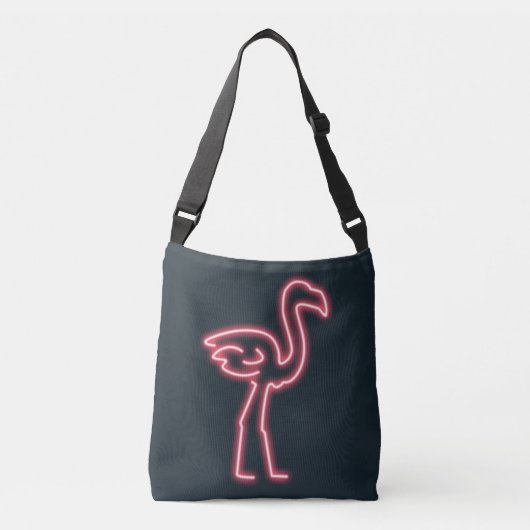 Flamingo in Neon Roze Crossbody Tas (Voorkant)
