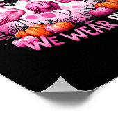 Flamingo In oktober Draag we roze borstkankerhal Poster (Hoek)