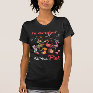 Flamingo In oktober Draag we roze borstkankerhal T-shirt
