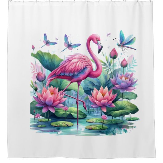 Flamingo In Paradijs Gordijn (Voorkant)
