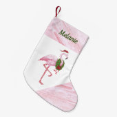 Flamingo in Santa Hat aangepaste kerstkous Kleine Kerstsok (Voorkant (Hangend))