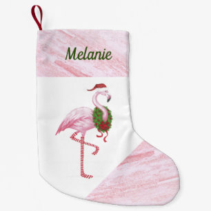 Flamingo in Santa Hat aangepaste kerstkous Kleine Kerstsok