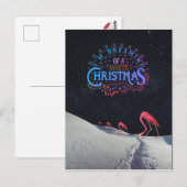 Flamingo in sneeuw met ruimte Kerstmis vreemd Briefkaart (Voorkant / Achterkant)