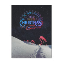 Flamingo in sneeuw met ruimte Kerstmis vreemd