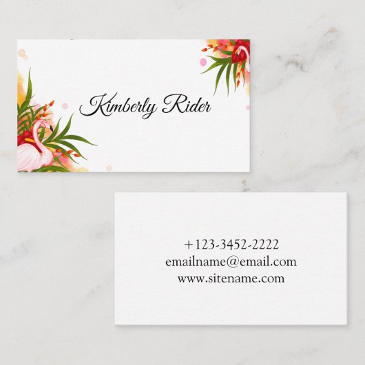 Flamingo in Summer Visitekaartje (Voorkant / Achterkant)