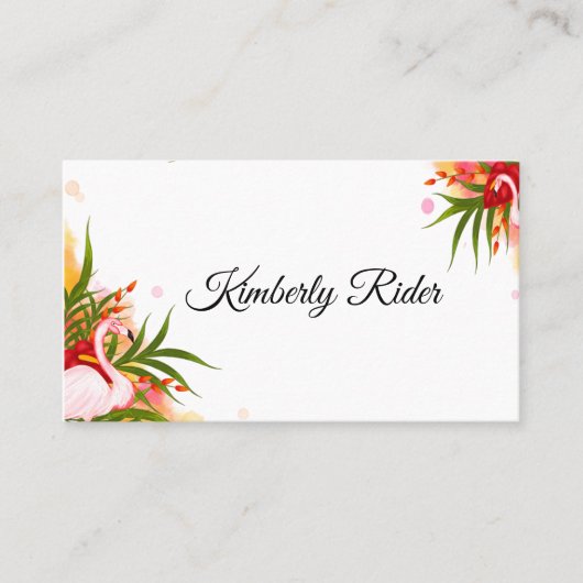 Flamingo in Summer Visitekaartje (Voorkant)