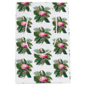 Flamingo in tropische bladeren Botanisch patroon Medium Cadeauzakje (Voorkant)