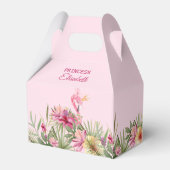 Flamingo in tropische bloemen bedankdoosjes (Achterkant)