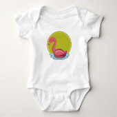 Flamingo in water met zon romper (Voorkant)
