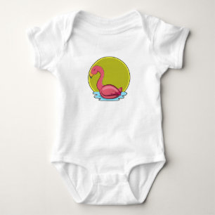 Flamingo in water met zon romper