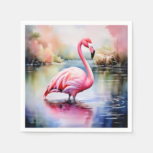 Flamingo in water servet (Voorkant)
