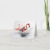 Flamingo in Water Splash Note Kaart (Voorkant)